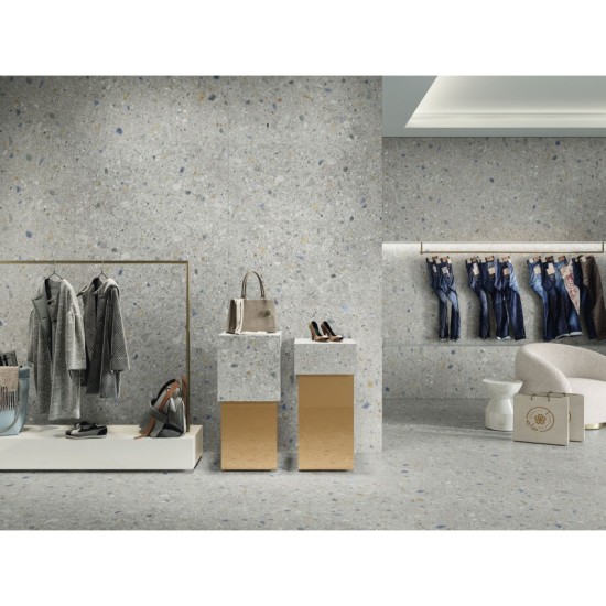 Gresie Stracciatella Cenere 60 x 120 cm rectificata, finisaj mat