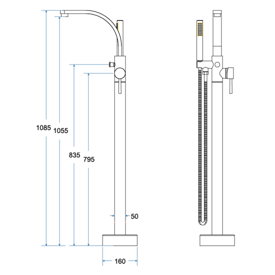 Baterie cada freestanding DECCO, crom, Ideal Standard