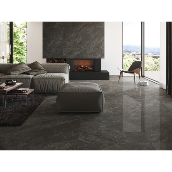 Gresie BALMORAL BLACK , rectificata, lucioasa 60 x 60 cm