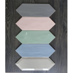 Faianta Picket Petal Pink, tip Metro, Hexagon Lucios, 10 x 30 cm, Ribesalbes