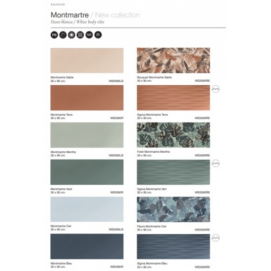 FAIANTA MONTMARTRE MENTA 30 x 90 cm 