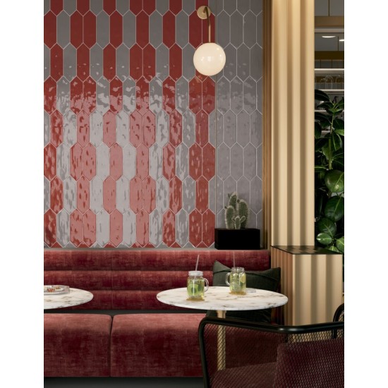 Faianta Picket Grey, tip Metro, Hexagon Lucios, 10 x 30 cm, Ribesalbes