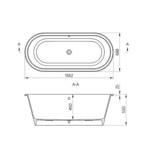 Cada freestanding TIVOLI, 156 x 68 x 55 cm, Cast Marble