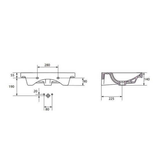 Cersanit, City, lavoar pentru mobilier, 60 cm