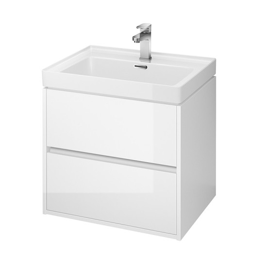 Cersanit, Crea, mobilier cu doua sertare, 60 cm, alb