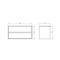 Cersanit, Crea, mobilier cu doua sertare, 100 cm, alb