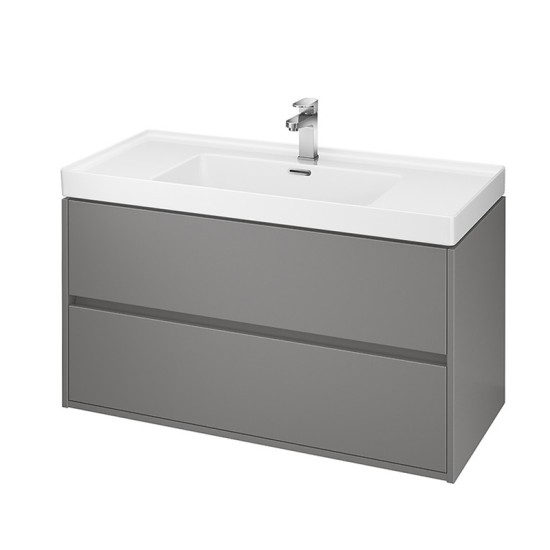 Cersanit, Crea, mobilier cu doua sertare, 100 cm, gri