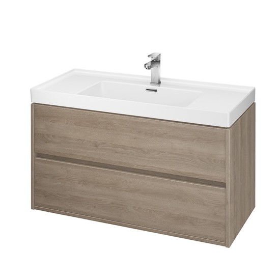 Cersanit, Crea, mobilier cu doua sertare, 100 cm, stejar