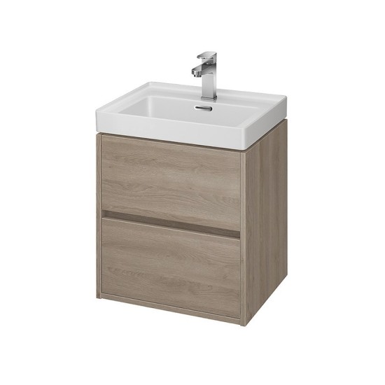 Cersanit, Crea, mobilier cu doua sertare, 50 cm, stejar