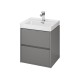 Cersanit, Crea, mobilier cu doua sertare, 50 cm, gri