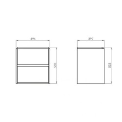 Cersanit, Crea, mobilier cu doua sertare, 50 cm, gri