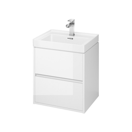 Cersanit, Crea, mobilier cu doua sertare, 50 cm, alb