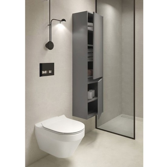 Cersanit, Crea, dulap coloana cu doua usi, 140 cm, gri