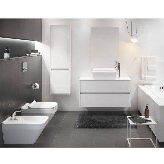 Cersanit, Crea, dulap coloana cu doua usi, 140 cm, alb