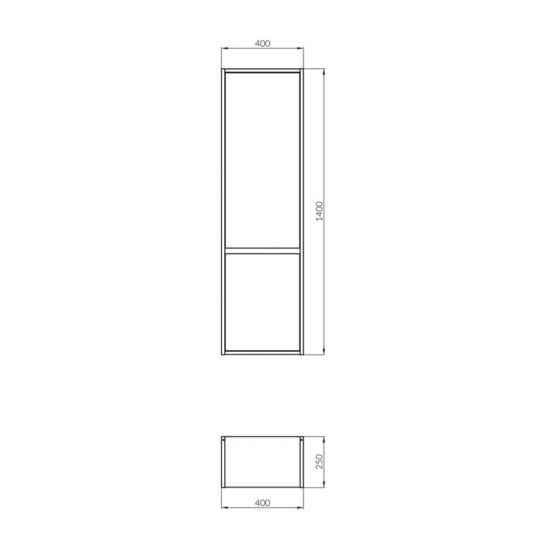 Cersanit, Crea, dulap coloana cu doua usi, 140 cm, stejar