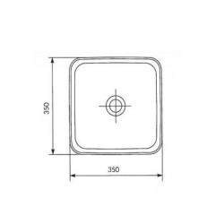 Cersanit, Crea, lavoar patrat pe blat, 35 cm, alb