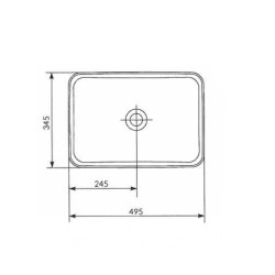 Cersanit, Crea, lavoar dreptunghiular pe blat, 50 x 35 cm, alb