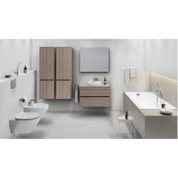 Cersanit, Crea, mobilier pentru lavoar pe blat, 80 cm, stejar