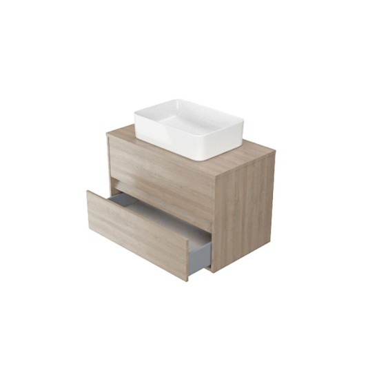 Cersanit, Crea, mobilier pentru lavoar pe blat, 80 cm, stejar