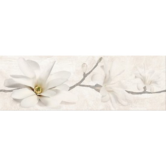 Decor Stone Flowers Beige Inserto 25 x 75 cm, Cersanit