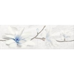 Decor Stone Flowers Grey Inserto 25 x 75 cm, Cersanit