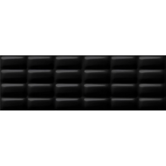 Faianta Black Glossy Pillow Structure 25 x 75 cm, PRET-À-PORTER, Cersanit