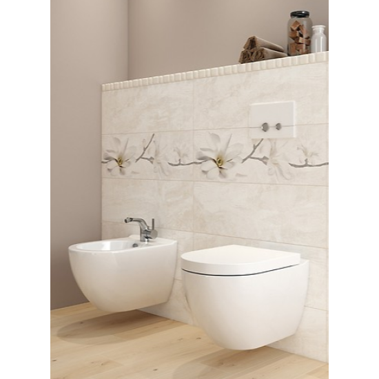 Decor Stone Flowers Beige Inserto 25 x 75 cm, Cersanit