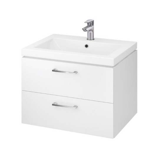 Cersanit, Lara, set compus din mobilier cu doua sertare + lavoar 60 x 45 cm, alb