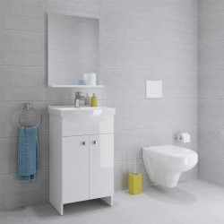 Cersanit, Sati, set compus din mobilier cu 2 usi + picioare + lavoar 51 x 38 cm