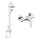 Set dus cu cap dus fix si mobil, crom, Algeo