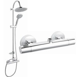 Set dus cu cap dus fix si mobil, crom, Trinity