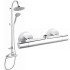 Set dus cu cap dus fix si mobil, crom, Trinity