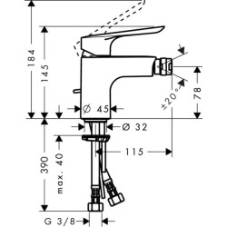 Baterie bideu LOGIS E, Hansgrohe