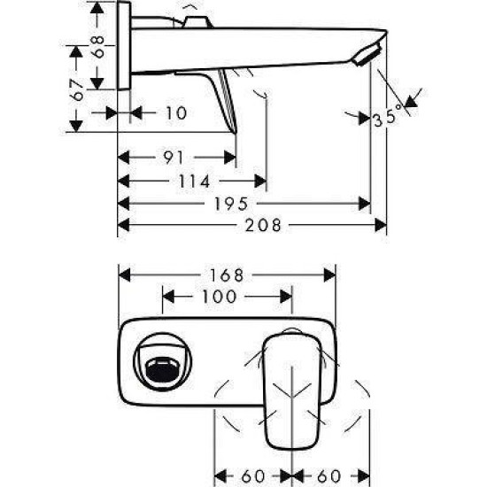 Ornament baterie lavoar perete LOGIS, Hansgrohe