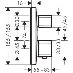 Ornament baterie dus termostatica ECOSTAT E, Hansgrohe
