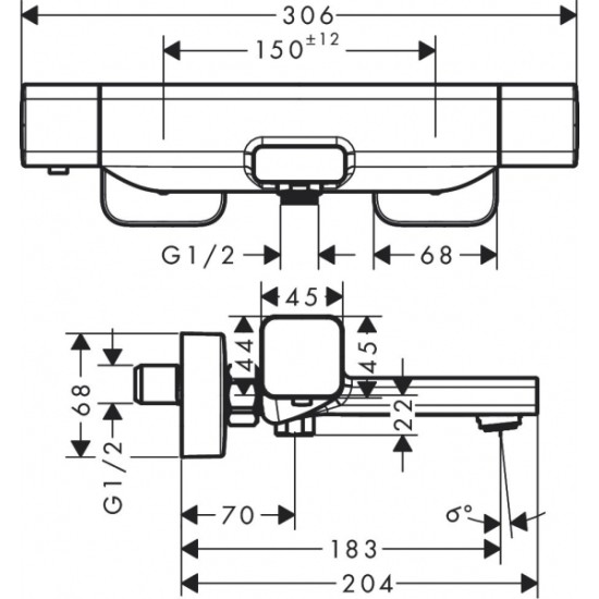 Baterie termostatica cada ECOSTAT E, Hansgrohe