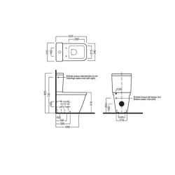 Hatria, Erika PRO Q, vas wc monobloc, rectificat, alb