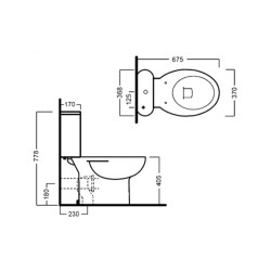 Hatria, Erika Pro, vas WC stativ monobloc, alb