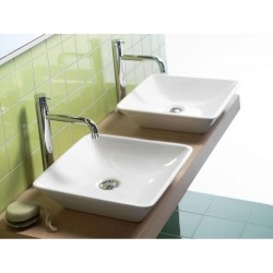 Hatria, Happy Hour 06:00 Slim, lavoar rotund, pe blat, 40 cm, alb