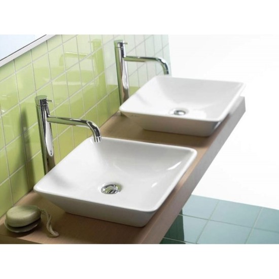 Hatria, Happy Hour 06:00 Slim, lavoar rotund, pe blat, 40 cm, alb