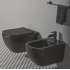 Set vas wc suspendat Ideal Standard Tesi Aquablade cu capac slim softclose negru mat Silk Black