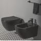 Set vas wc suspendat Ideal Standard Tesi Aquablade cu capac slim softclose negru mat Silk Black