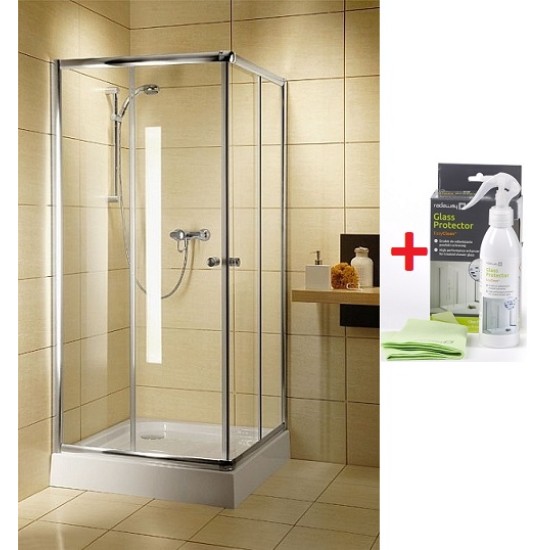 Set cabina de dus patrata CLASSIC C 90 x 90 cm cu cadita si sifon RADAWAY