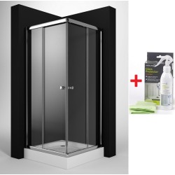 Set cabina de dus patrata PREMIUM C 90 x 90 cm cu cadita si sifon RADAWAY