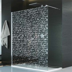 Paravan de dus Walk-in 140 cm cu sticla securizata de 8 mm, decor Chrom Signs 63 SANSWISS