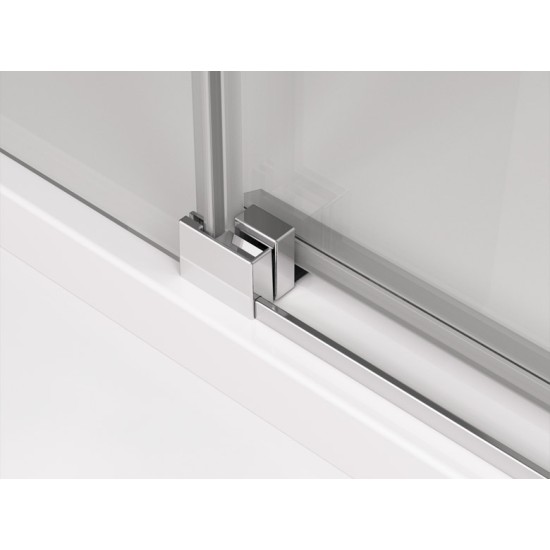 Cabina de dus dreptunghiulara CADURA 140 x 90 cm cu usa culisanta cu inchidere soft close si perete lateral fix SANSWISS