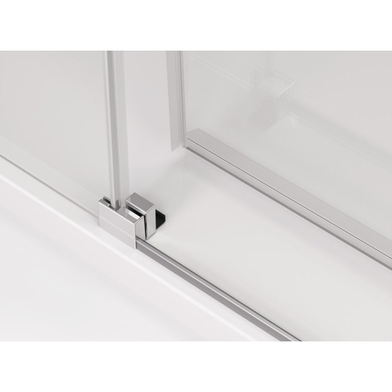Cabina de dus dreptunghiulara CADURA 140 x 90 cm cu usa culisanta cu inchidere soft close si perete lateral fix SANSWISS