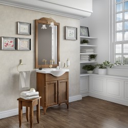 Mobilier CLEO 65 cm culoare Noce+Oglinda cu iluminare 7250+7051 SAVINI DUE