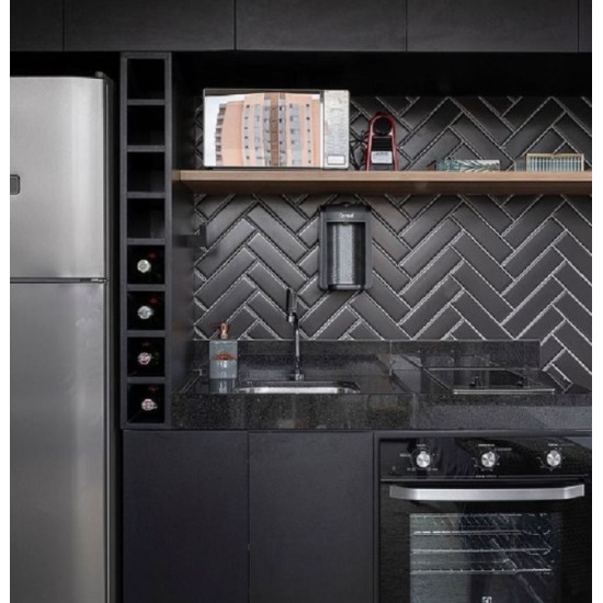 Faianta Bisel Negru, tip Metro, Mata 10 x 30 cm, Ribesalbes