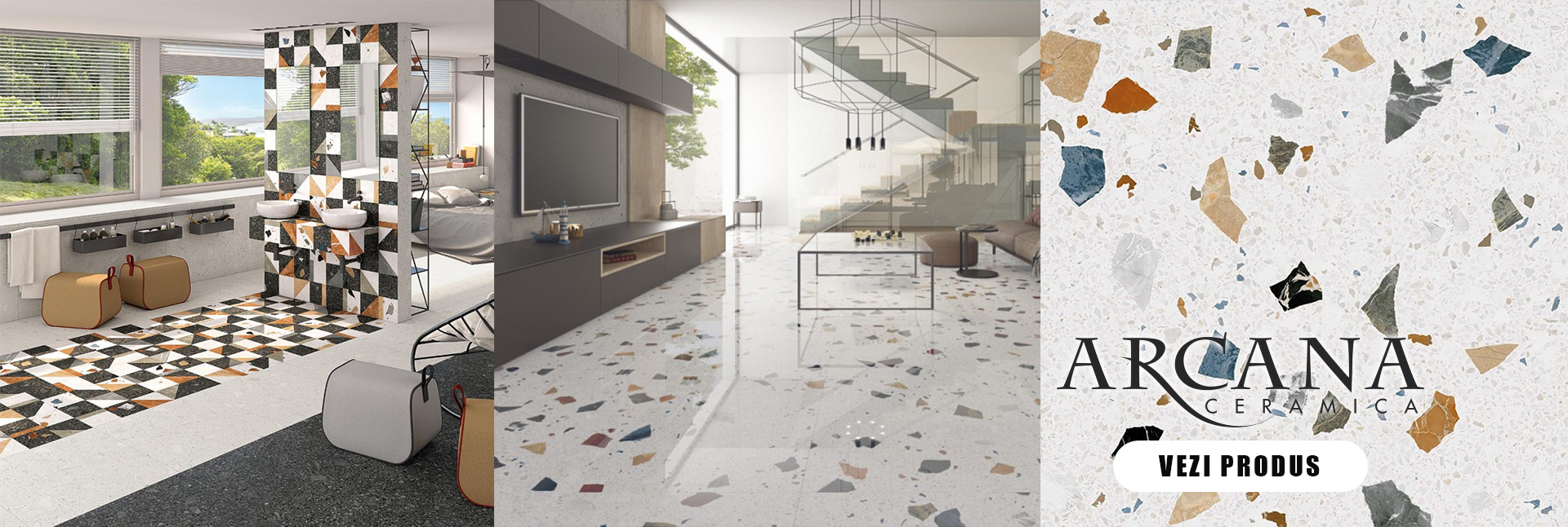 Gresie Stracciatella Nacar Terrazzo